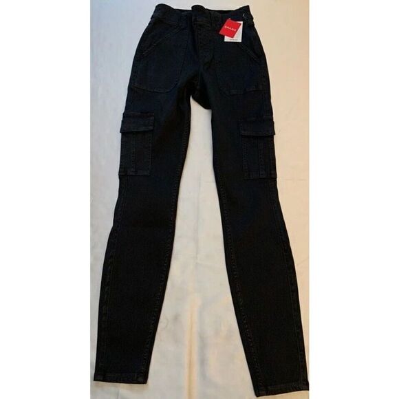 Spanx Stretch Twill Ankle Cargo Pant Washed Black Womens XS 20311R New NWT - Picture 2 of 16